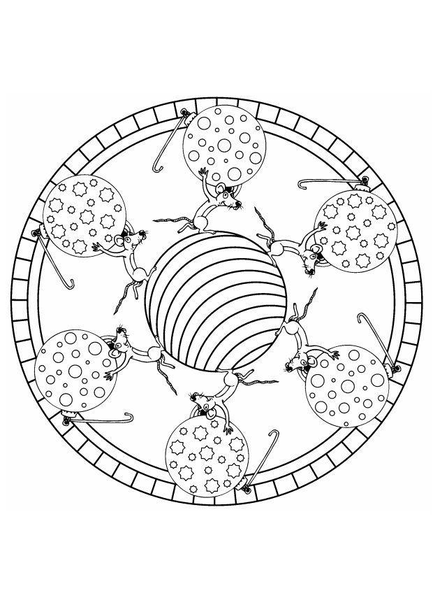 mandala natalizia Disegno da colorare mandala natalizia