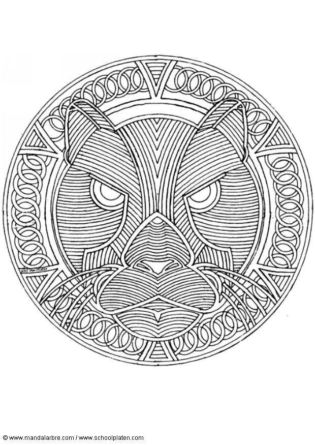mandala pantera Disegno da colorare mandala pantera