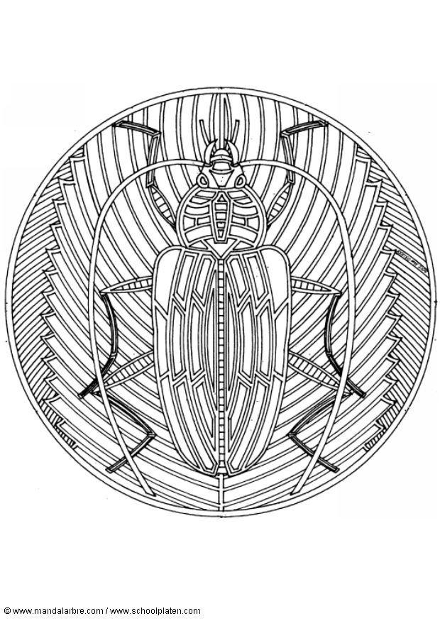 mandala - scarabeo Disegno da colorare mandala - scarabeo