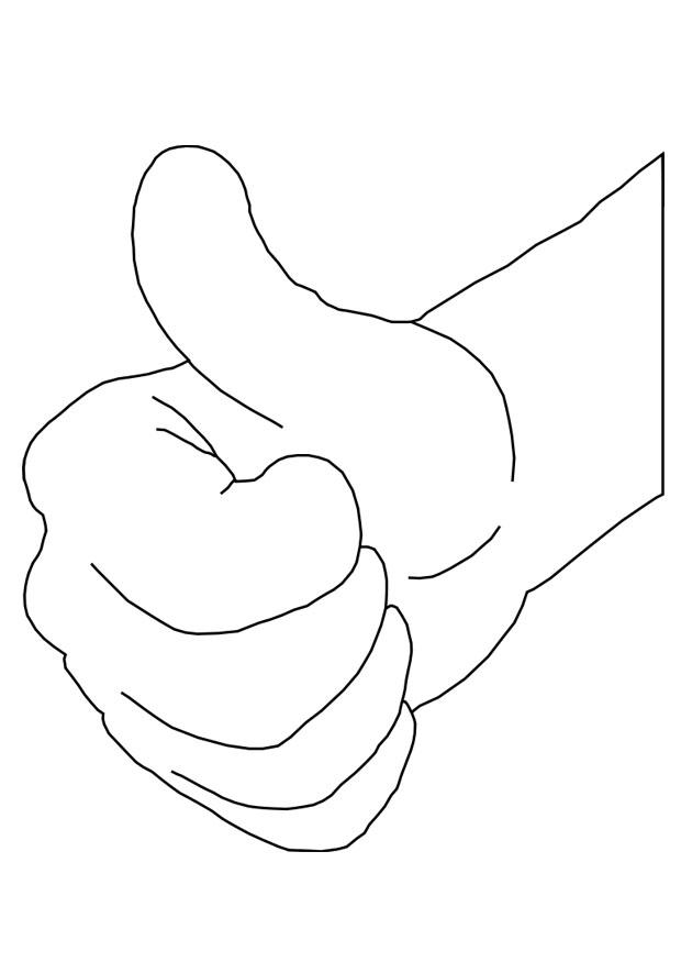 mano ok Disegno da colorare mano ok