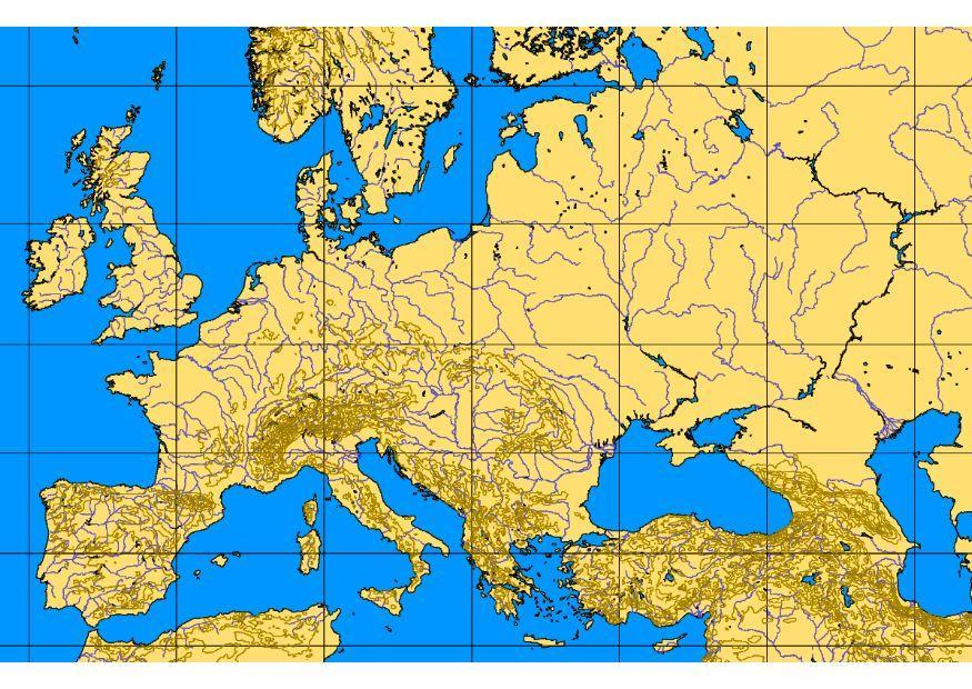 mappa europa montagne e fiumi immagine mappa europa montagne e fiumi