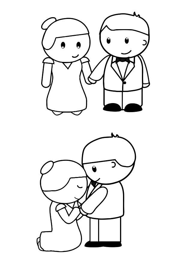 marito e moglie Disegno da colorare marito e moglie