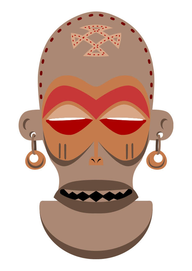 immagine maschera africana - zaire - angola