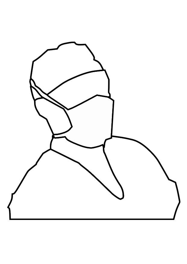 maschera da chirurgo Disegno da colorare maschera da chirurgo