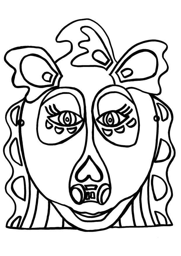 maschera di drago Disegno da colorare maschera di drago