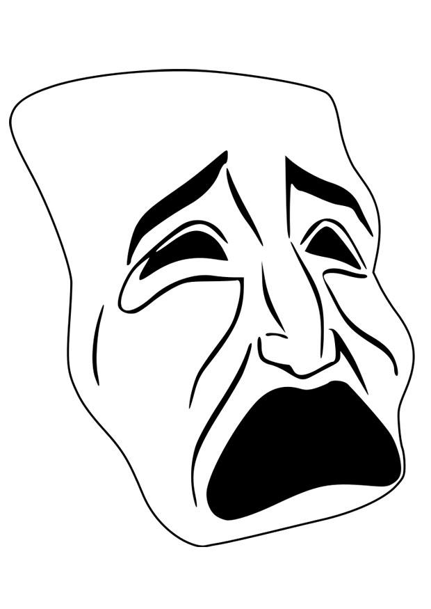 maschera - piangere Disegno da colorare maschera - piangere