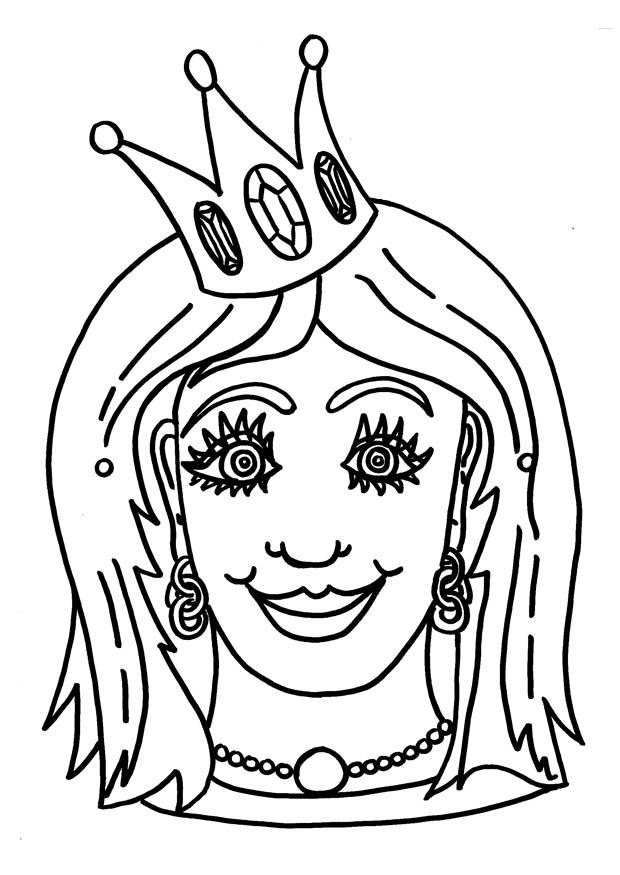 maschera principessa Disegno da colorare maschera principessa