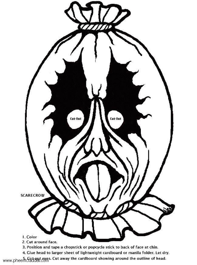 maschera spaventapasseri Disegno da colorare maschera spaventapasseri