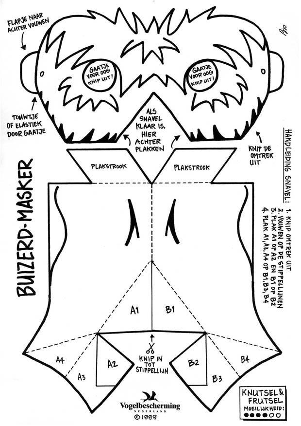 maschera uccello Disegno da colorare maschera uccello