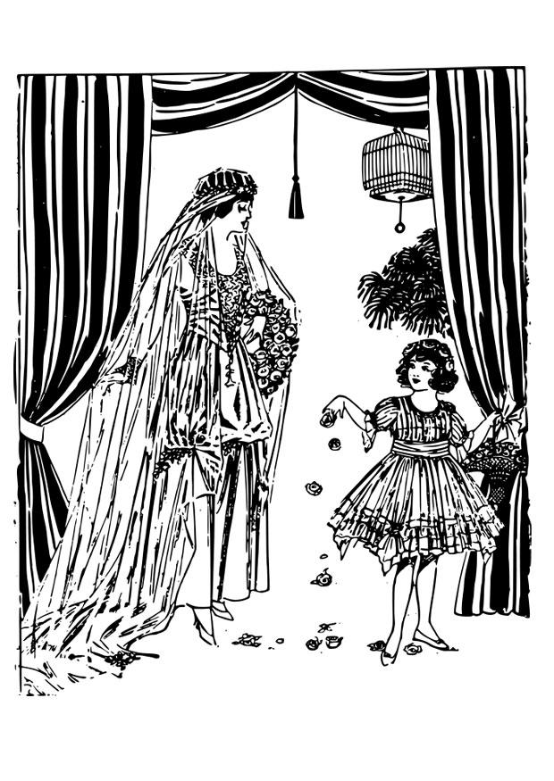 matrimonio con damigella donore Disegno da colorare matrimonio con damigella donore