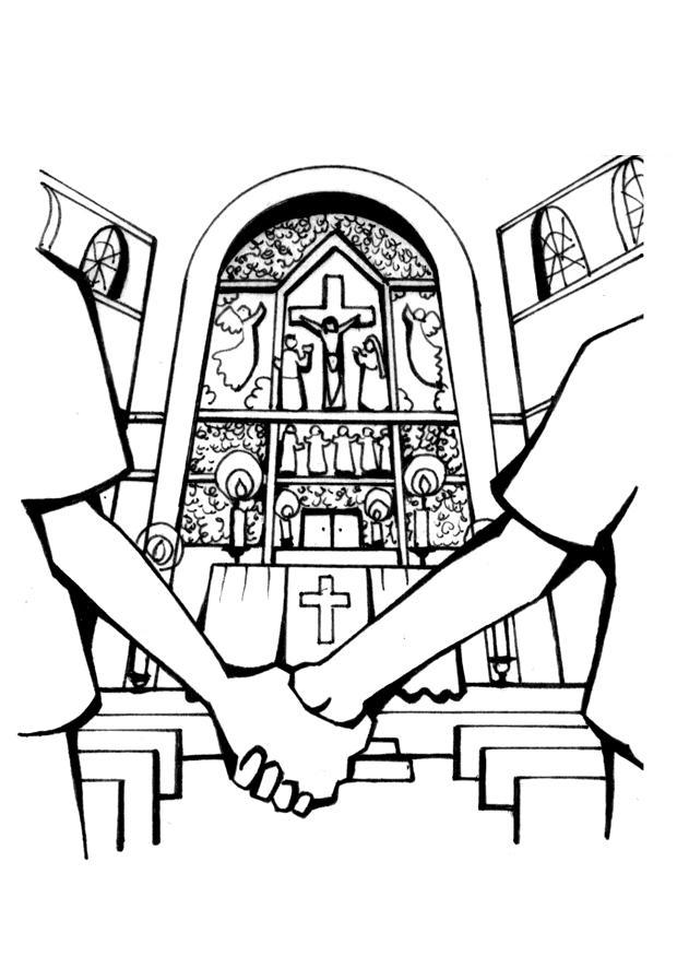 matrimonio in chiesa Disegno da colorare matrimonio in chiesa