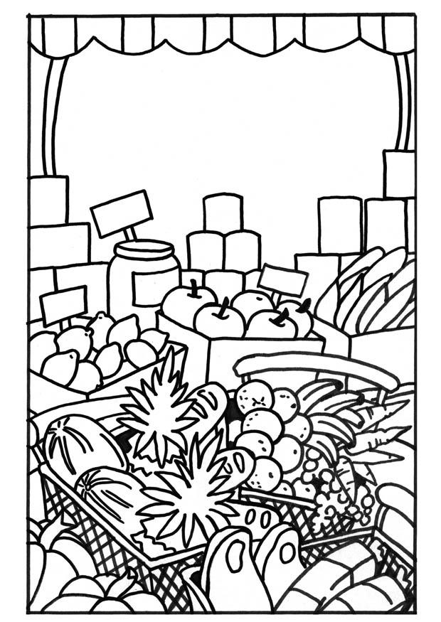 mercato Disegno da colorare mercato