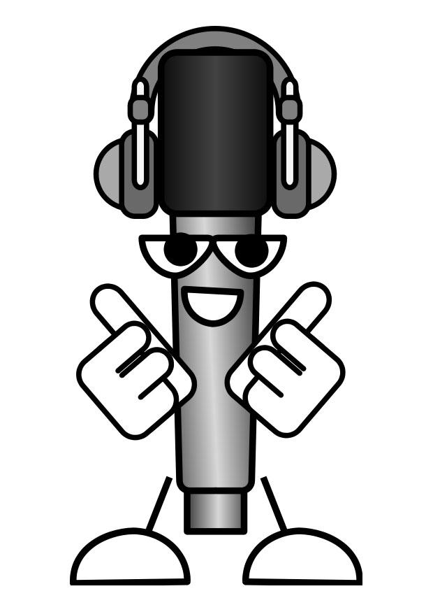 microfono - ascoltare musica Disegno da colorare microfono - ascoltare musica