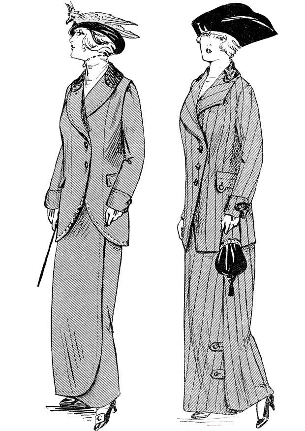 moda a parigi inverno 1914 Disegno da colorare moda a parigi inverno 1914