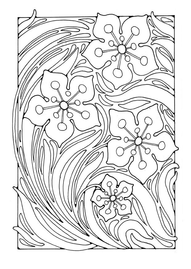 motivo floreale Disegno da colorare motivo floreale