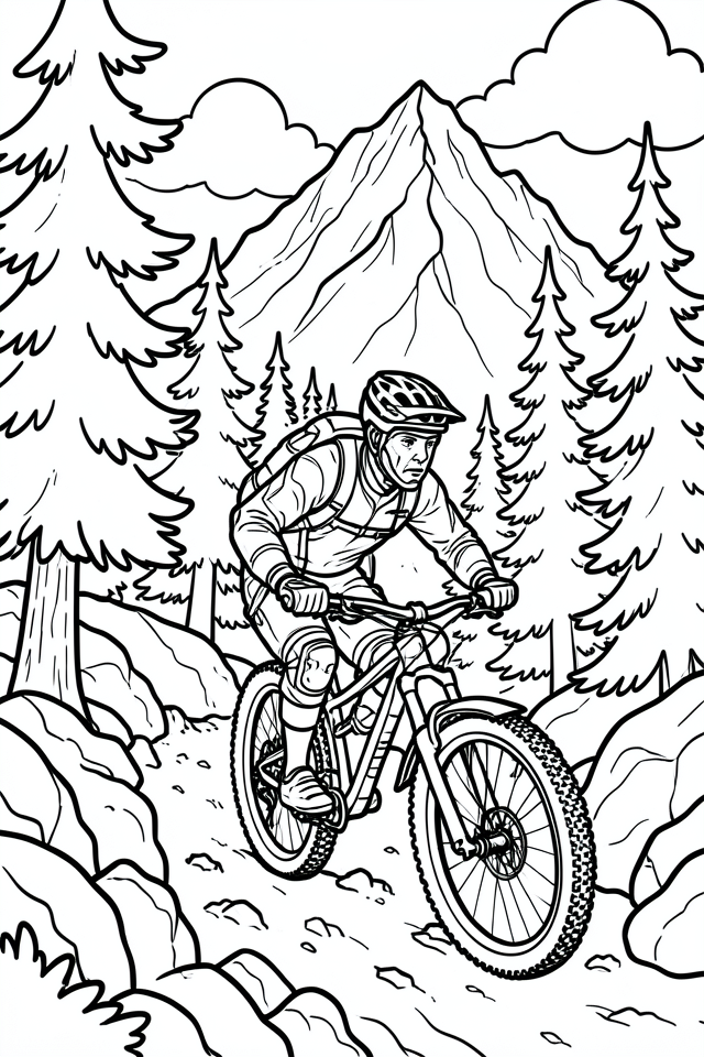 mountain biker Disegno da colorare mountain biker