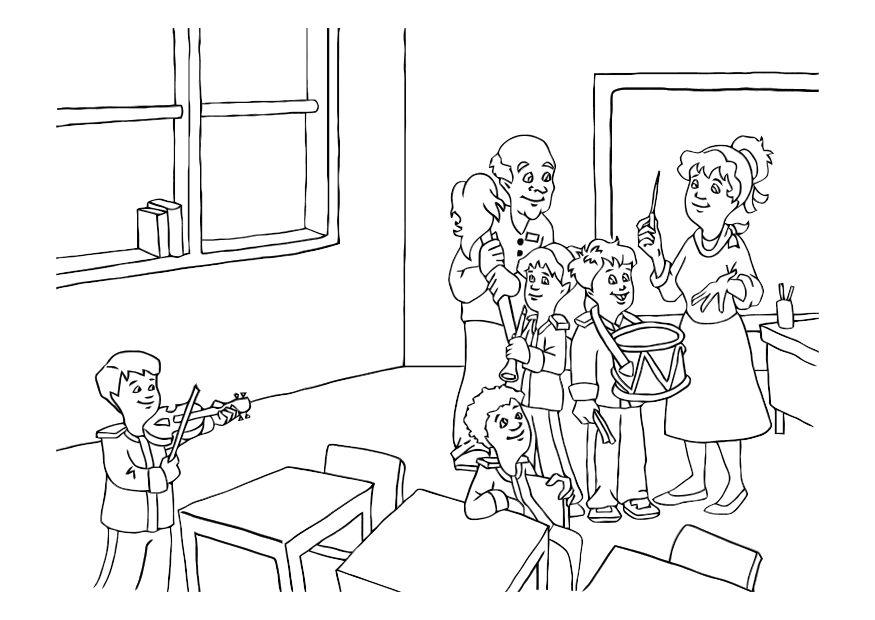 musica in classe Disegno da colorare musica in classe