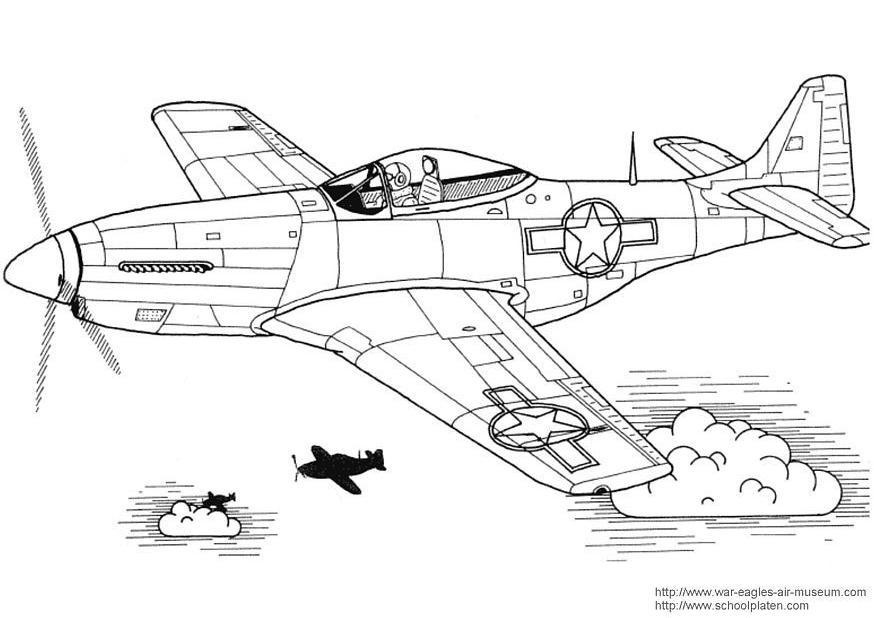 mustang p-51 Disegno da colorare mustang p-51