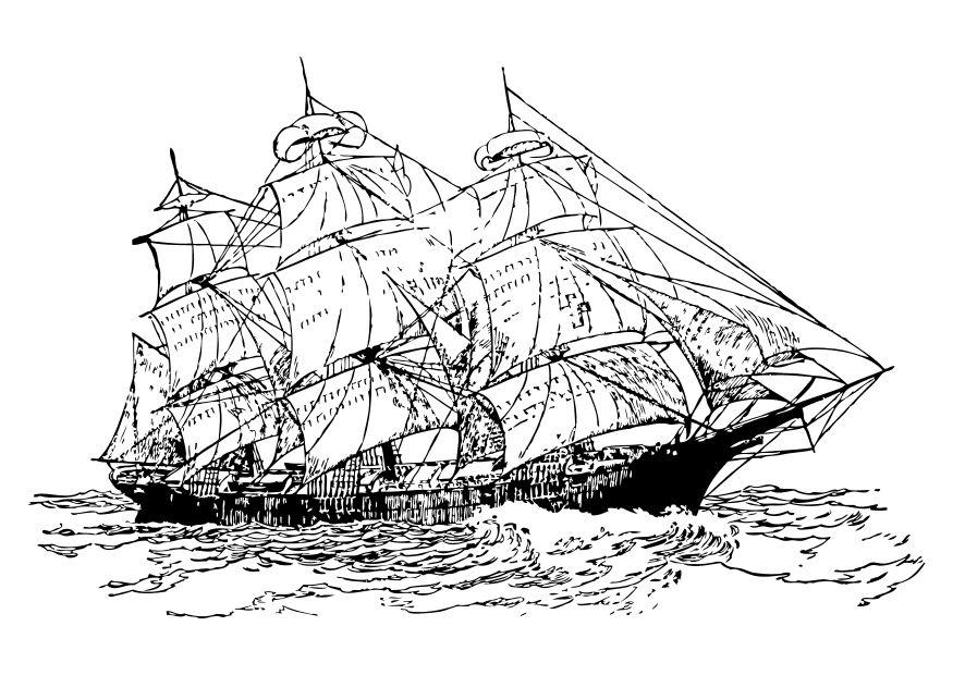 nave a tre veli Disegno da colorare nave a tre veli