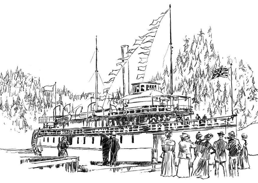 nave a vapore Disegno da colorare nave a vapore