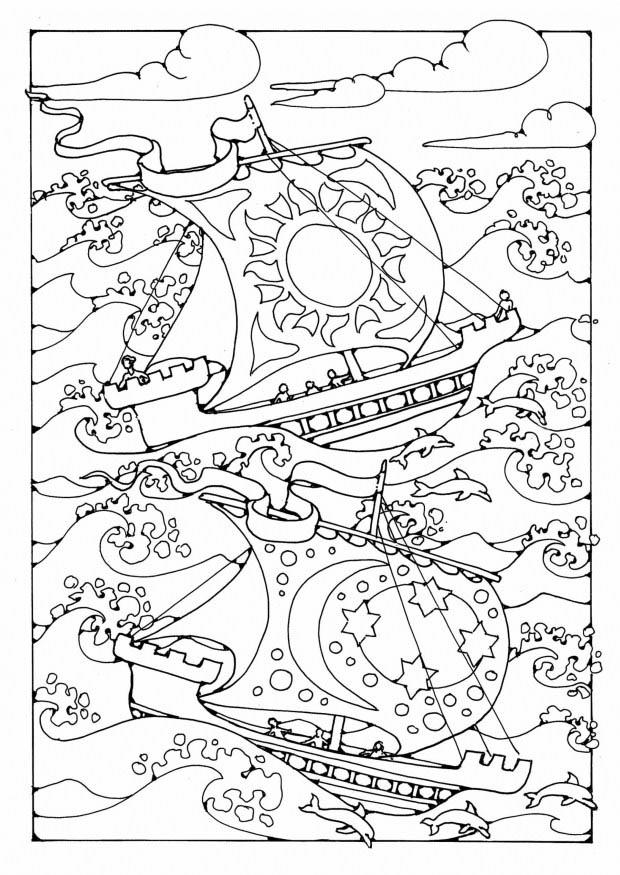 nave nella tempesta Disegno da colorare nave nella tempesta