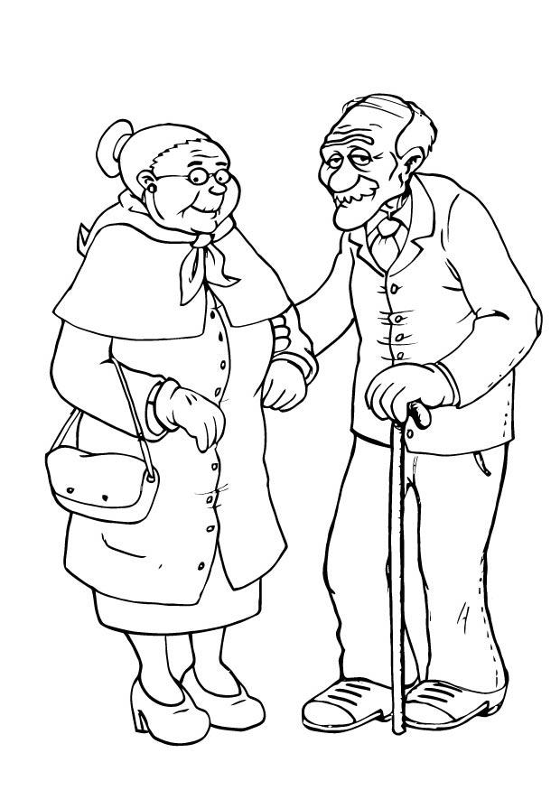 nonna e nonno Disegno da colorare nonna e nonno
