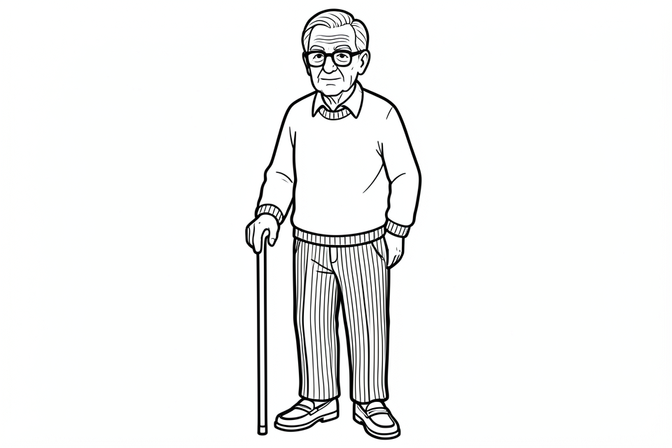 Disegno da colorare nonno