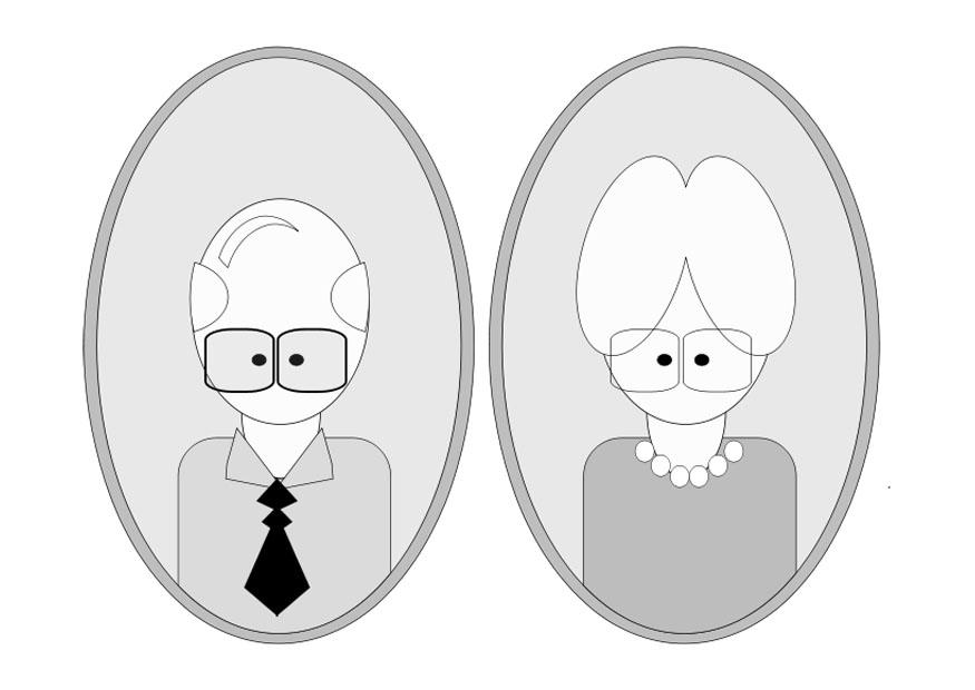 nonno e nonna Disegno da colorare nonno e nonna