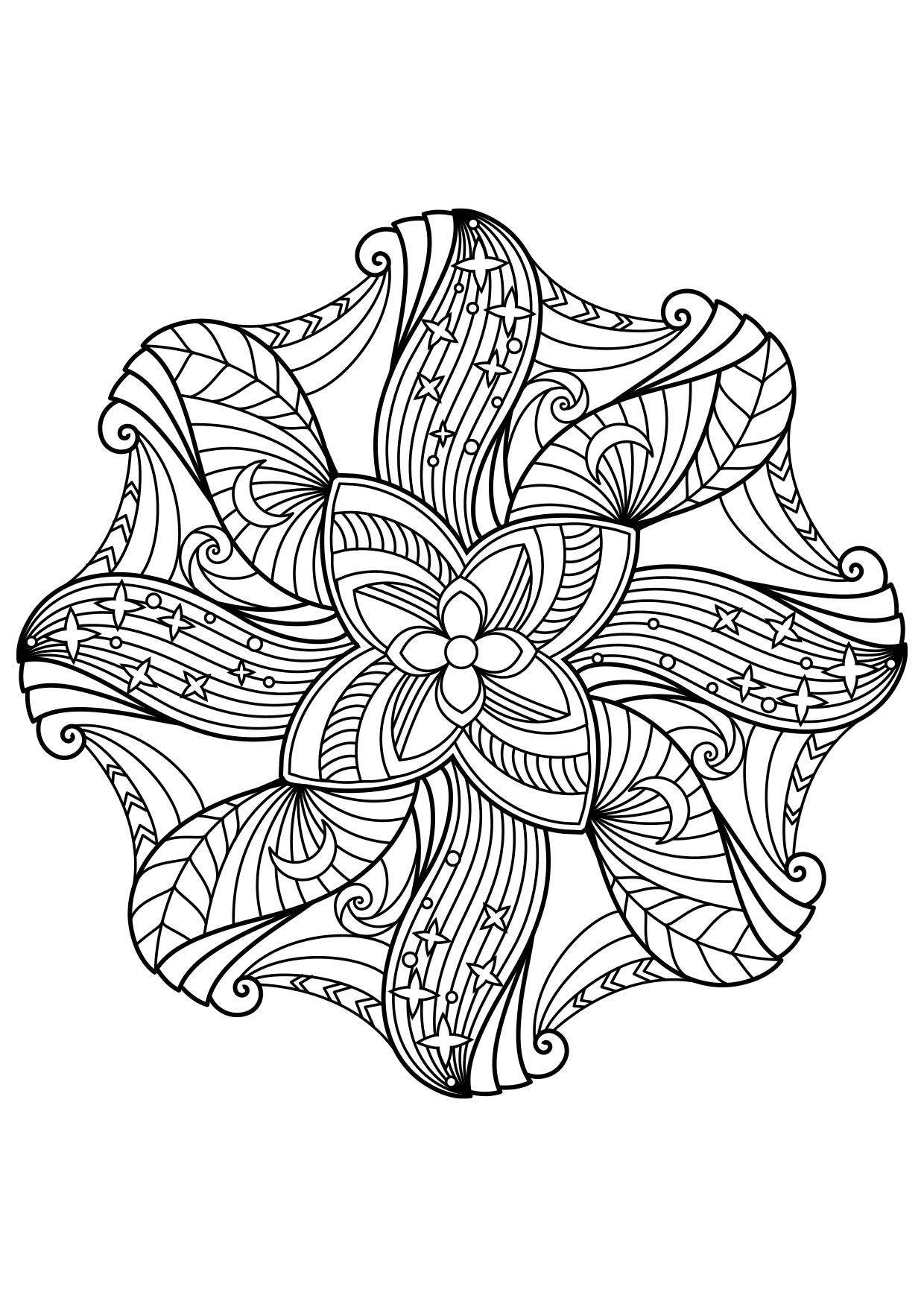 notte di mandala Disegno da colorare notte di mandala