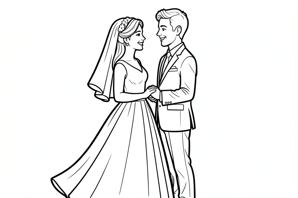 Disegno da colorare nozze