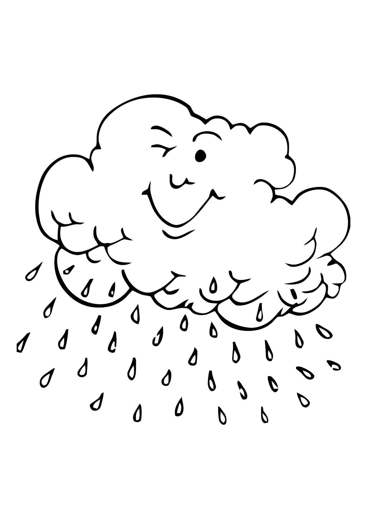 Disegno da colorare nube da pioggia