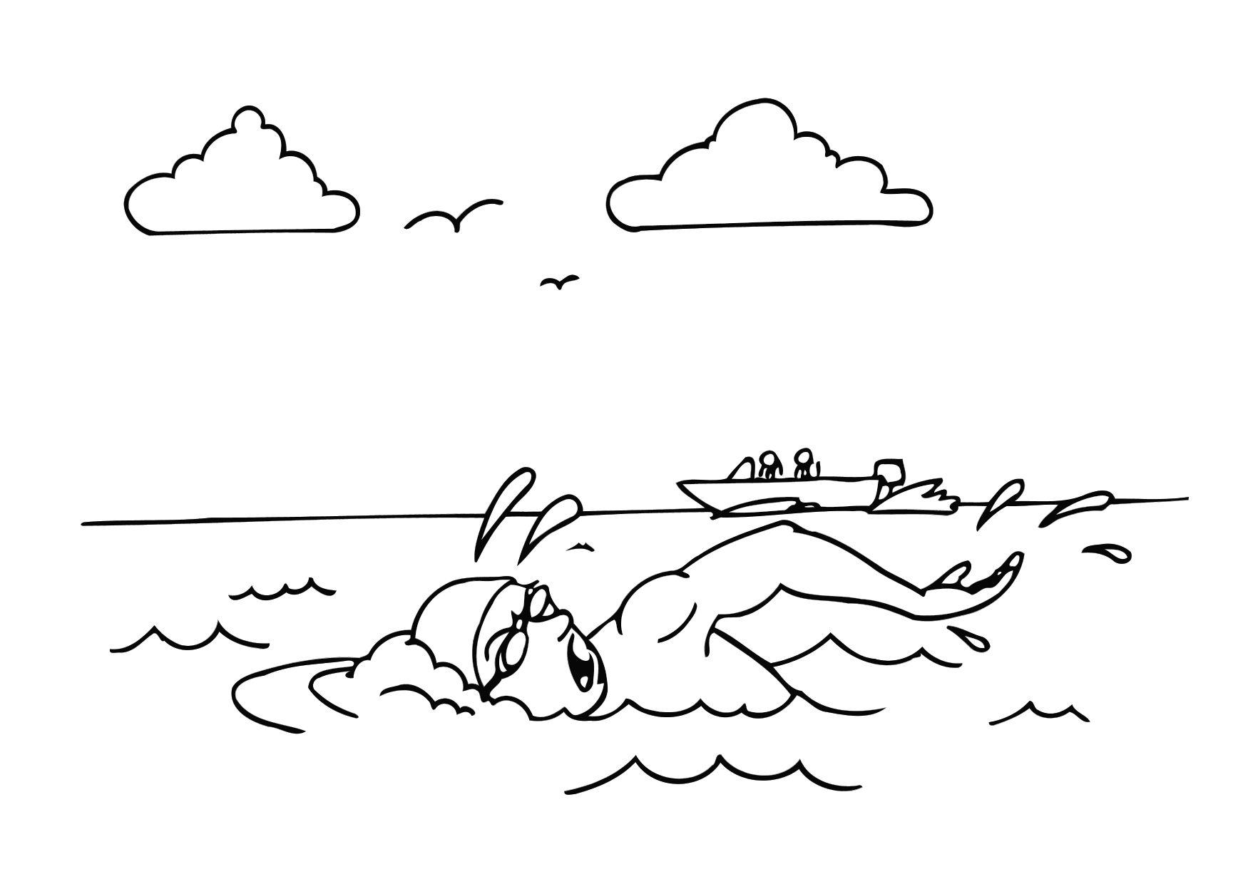 nuotare Disegno da colorare nuotare