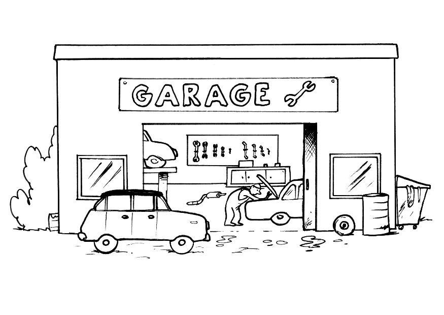 Disegno da colorare officina meccanica