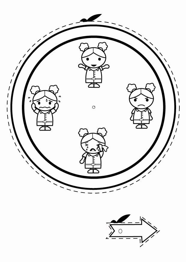 orologio delle emozioni - ragazza Disegno da colorare orologio delle emozioni - ragazza