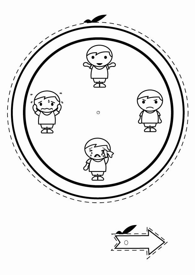 orologio delle emozioni - ragazzi Disegno da colorare orologio delle emozioni - ragazzi