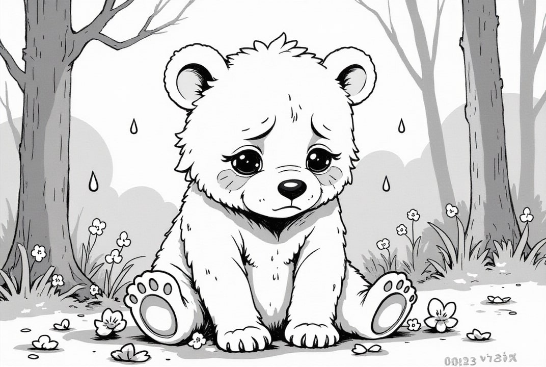 orso triste Disegno da colorare orso triste