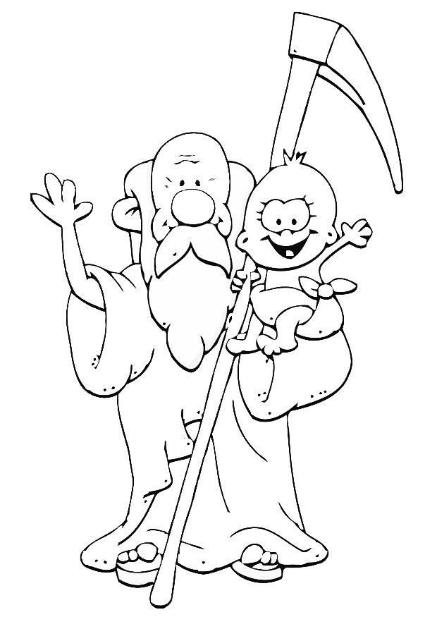 padre tempo - capodanno Disegno da colorare padre tempo - capodanno