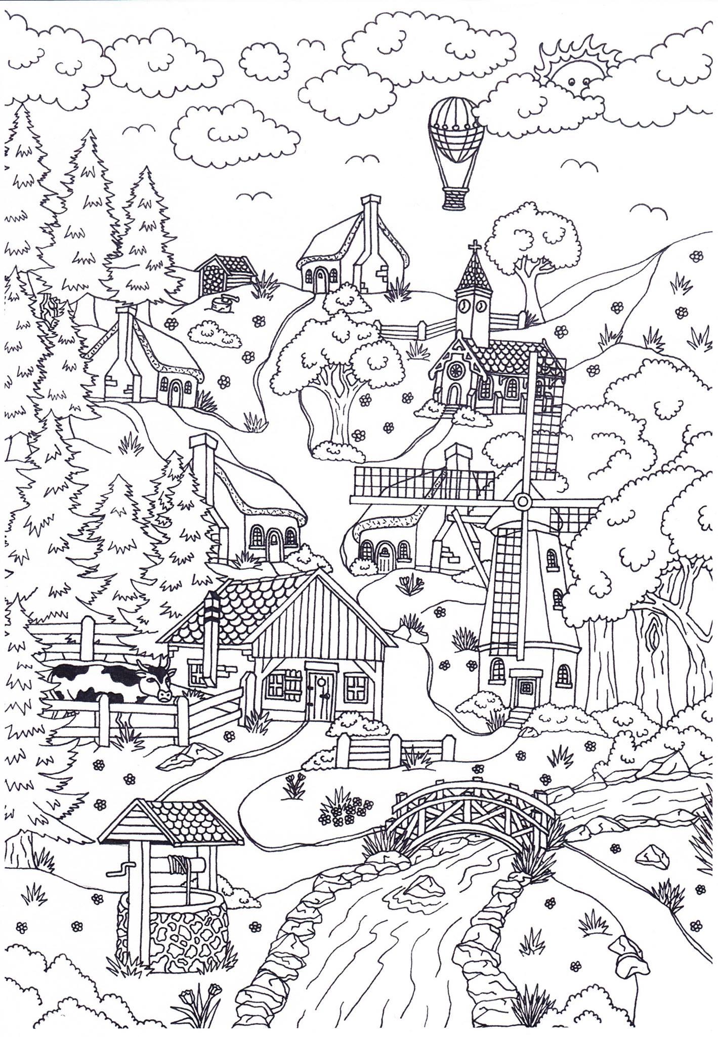 paesaggio Disegno da colorare paesaggio