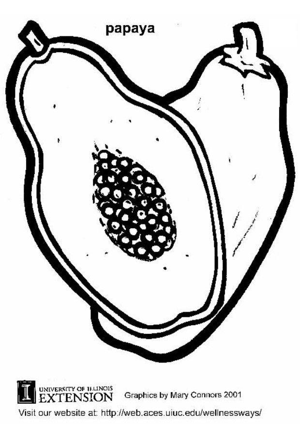 papaya Disegno da colorare papaya
