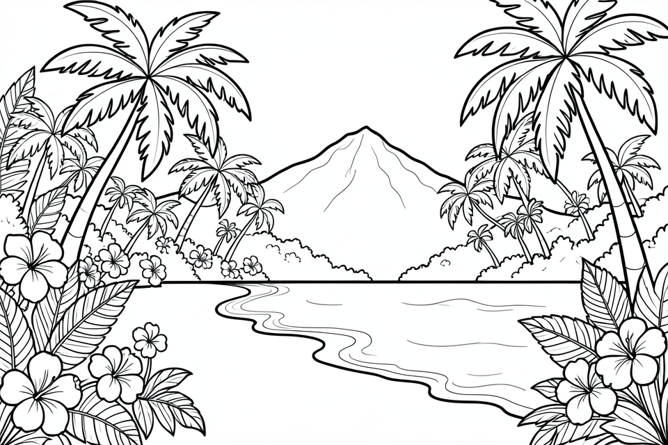 paradiso tropicale Disegno da colorare paradiso tropicale