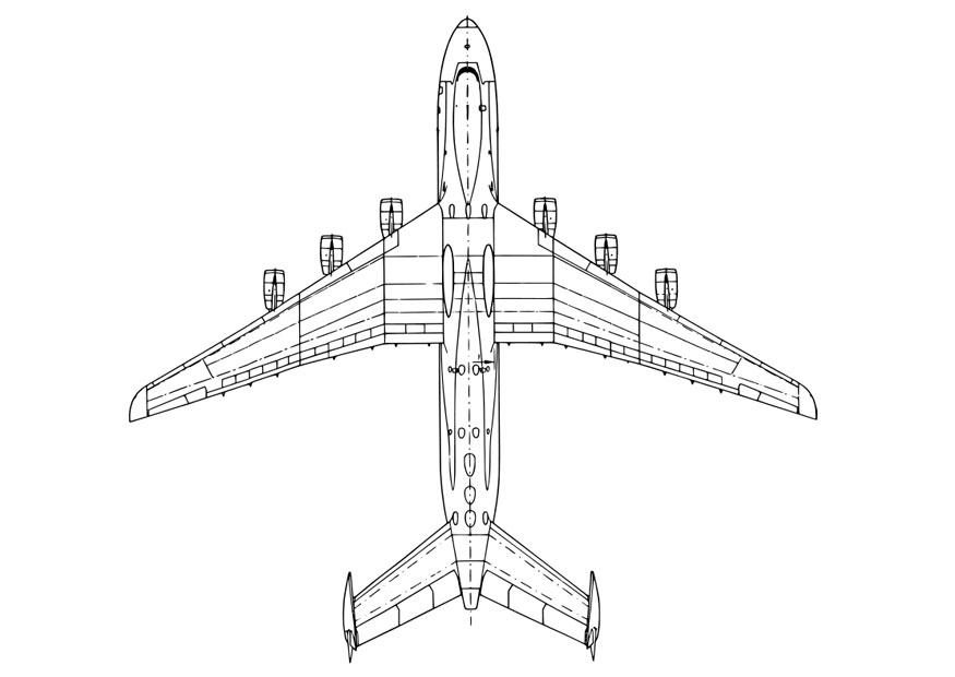 Disegno da colorare parte inferiore di un aereo