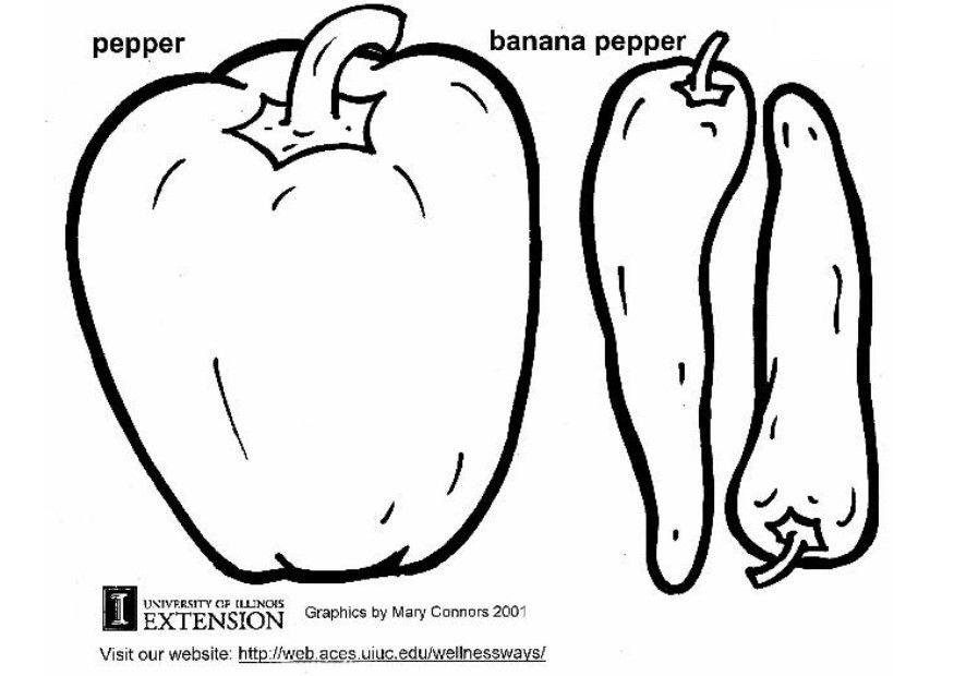 Disegno da colorare peperoni peperoncini