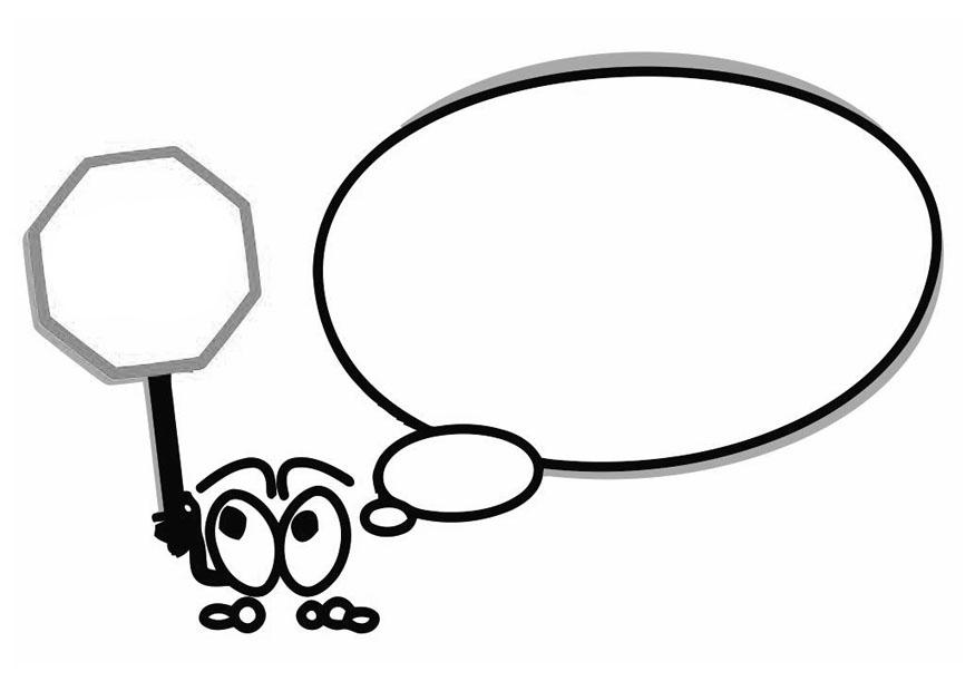 personaggio parlante con lo stop Disegno da colorare personaggio parlante con lo stop