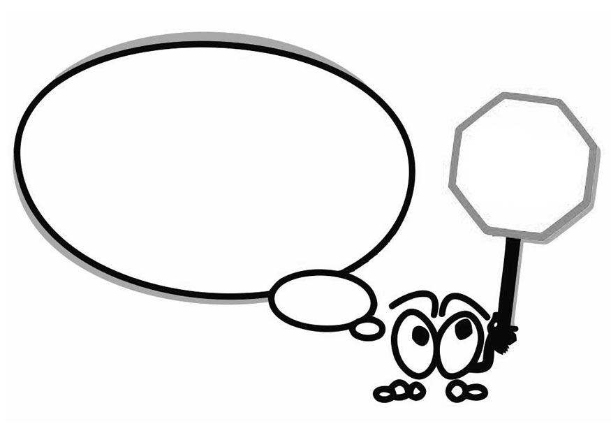 personaggio parlante con lo stop Disegno da colorare personaggio parlante con lo stop