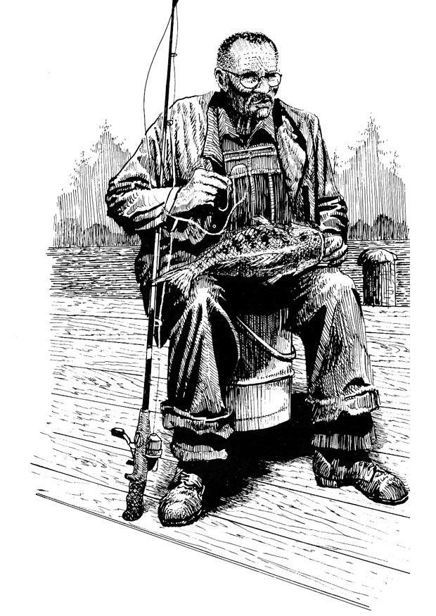 pescatore Disegno da colorare pescatore