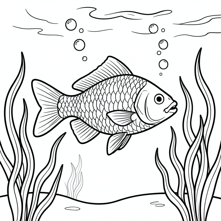 pesci nuotatori Disegno da colorare pesci nuotatori