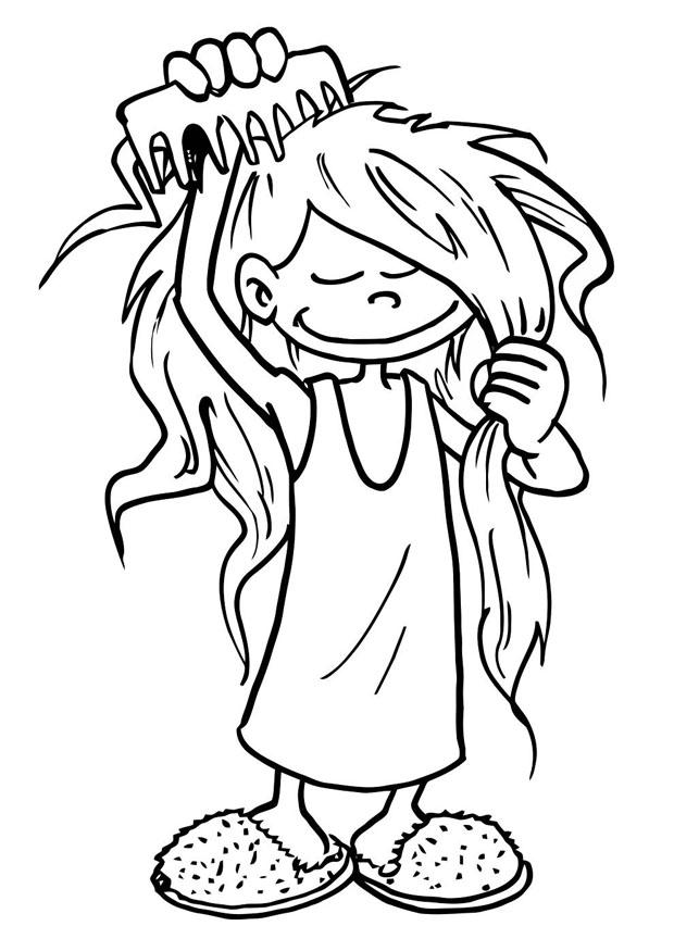 pettinarsi i capelli Disegno da colorare pettinarsi i capelli