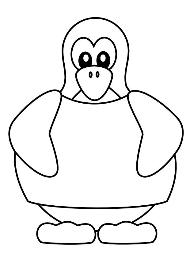 pinguino con maglietta Disegno da colorare pinguino con maglietta