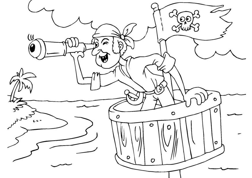 pirata nel nido Disegno da colorare pirata nel nido