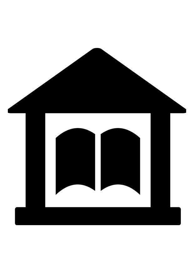pittogramma della biblioteca Disegno da colorare pittogramma della biblioteca